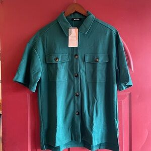 NWT Green Button-Up Shirt